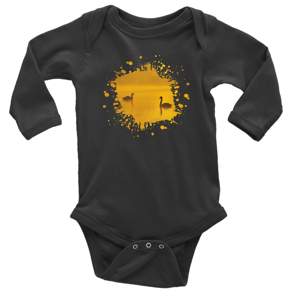 Swan Long Sleeve Baby Bodysuit