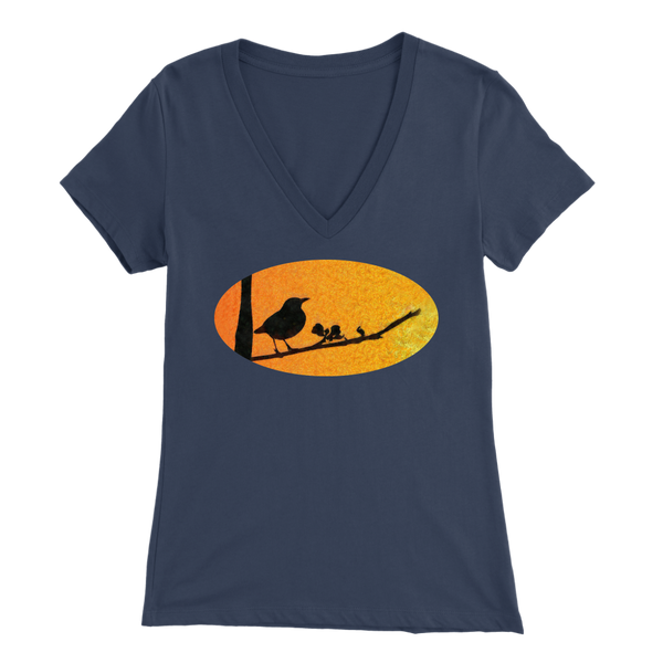 Black Bird Bella Womens V-Neck