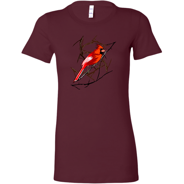 Northern Cardinal Bird Bella Women's Shirt