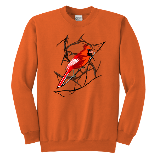 Northern Cardinal Bird Youth Crewneck Sweashirt