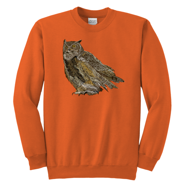 Great Horned Owl Youth Crewneck Sweatshirt