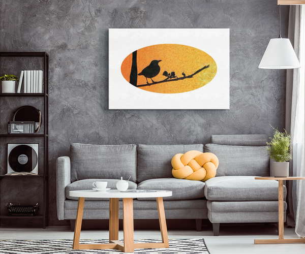 Black Bird Canvas Wrap