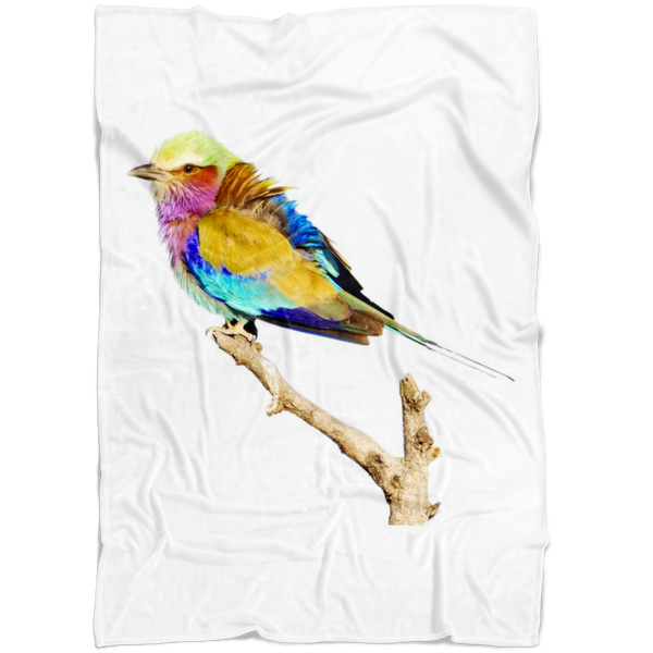 Lilac-breasted Roller Fleece Blanket