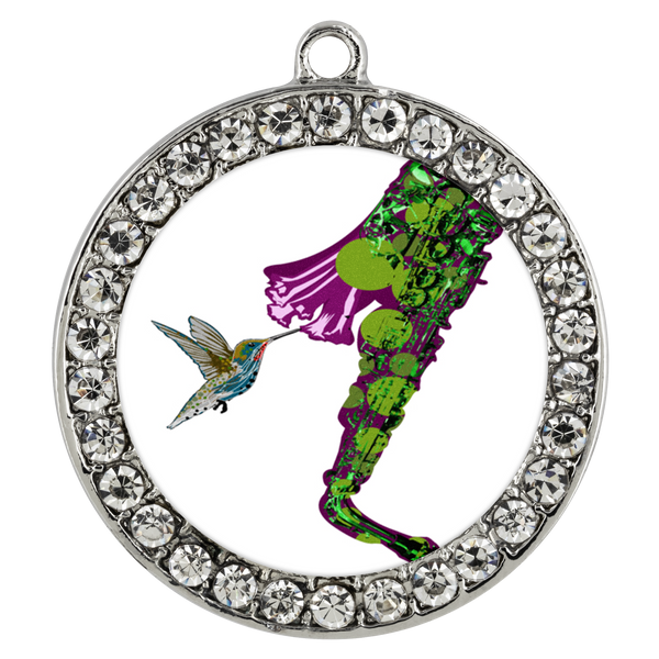 Hummingbird Necklace Stone Coin