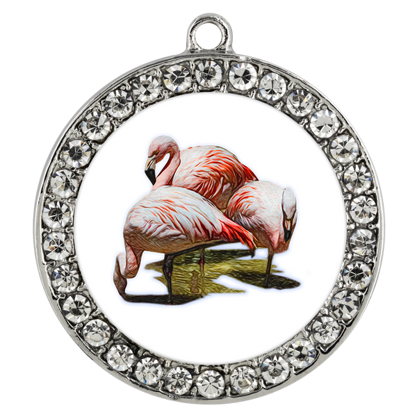 Flamingo Necklace Stone Coin