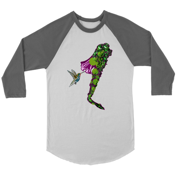 Hummingbird Canvas Unisex 3/4 Raglan