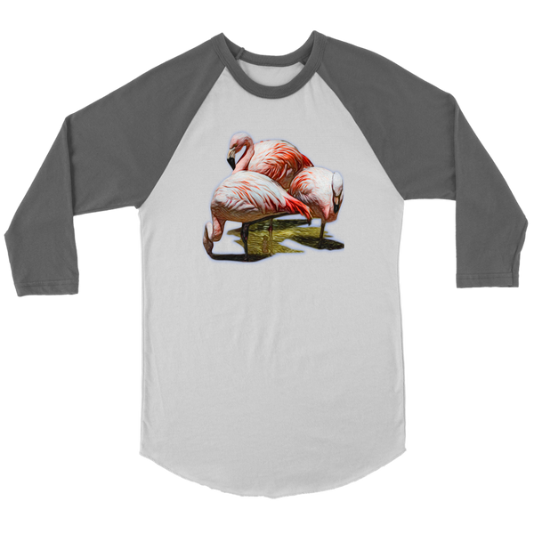 Flamingo Canvas Unisex 3/4 Raglan