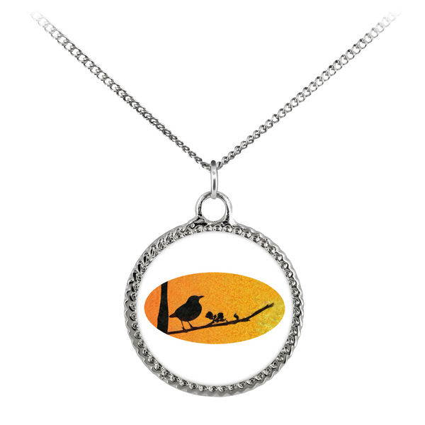 Black Bird Necklace Deco Coin