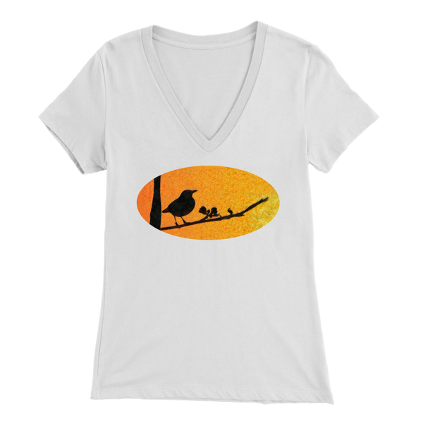 Black Bird Bella Womens V-Neck