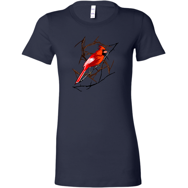 Northern Cardinal Bird Bella Women's Shirt